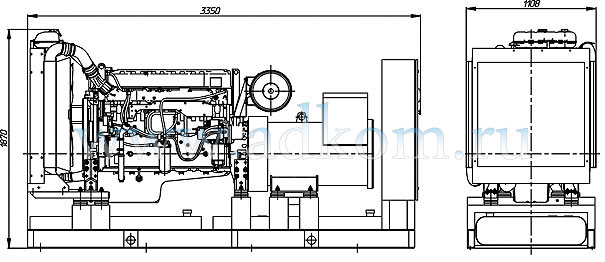 Габаритный чертеж на дизель-генераторы 320 кВт с Volvo Penta TAD1344GE