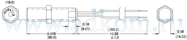 Габаритный чертеж на индукционные датчики оборотов MSP-6719