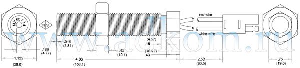 Габаритный чертеж на индукционные датчики оборотов MSP-6724C