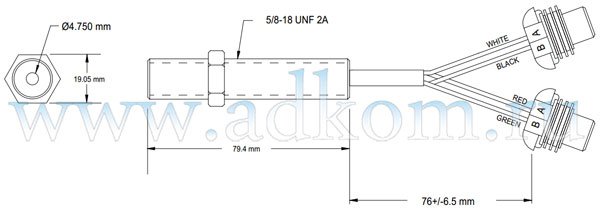 Габаритный чертеж на сдвоенные датчики MSP-6732C