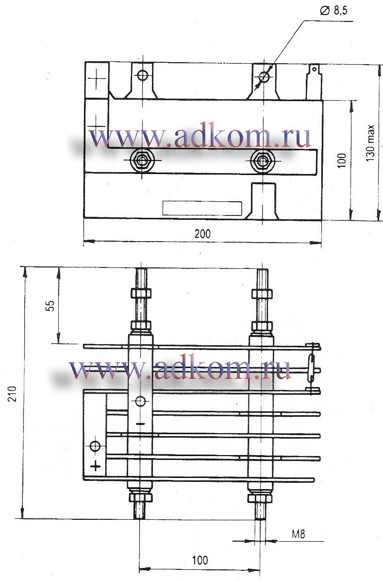 Габаритный чертеж БПВ9-В6-60/78-290